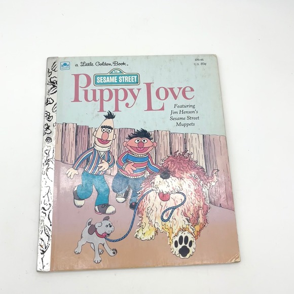Little Golden Book‎ Sesame Street Puppy Love Jim Henson Muppets CTW - Picture 1 of 6